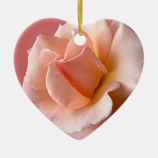 Peach Rose Ornament Personalisierte Rose Dekoratio (Vorne)