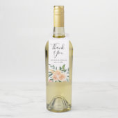 Peach-Rose | Personalisierte Hochzeit Flaschenanhänger (Auf Flasche)