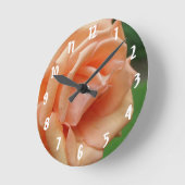 Peach Rose Petals Blume Runde Wanduhr (Winkel)