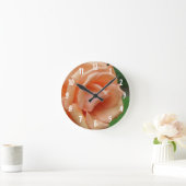 Peach Rose Petals Blume Runde Wanduhr (Zuhause)