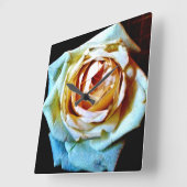 Peach-Rose Quadratische Wanduhr (Winkel)