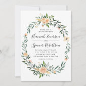 Peach Rose Rahmen Hochzeitseinladung Einladung (Vorderseite)