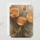Peach Rose Romantic Floral Gold Brautparty Einladung (Rückseite)