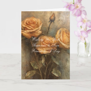 Peach Rose Romantische Hochzeitflora Karte