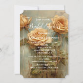 Peach Rose Romantisches Brautparty Einladung (Vorderseite)