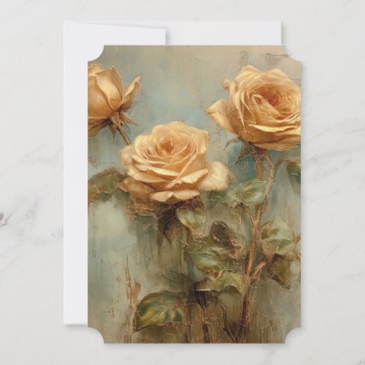 Peach Rose Romantisches Brautparty Einladung (Rückseite)