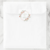 Peach Rose Rosa Rosa Rosa Rosa Goldrahmen Hochzeit Quadratischer Aufkleber (Tasche)
