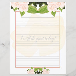 Peach-Rose Schriftpapier mit Blumenpfropfen