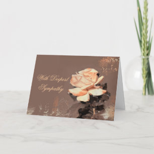 Peach Rose Sympathy Card Karte
