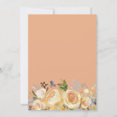 Peach Rose Thistle Floral Wedding Einladung (Rückseite)