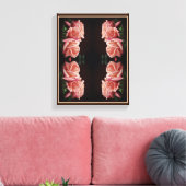 Peach Rose Trio Abstraktes Blumenkohl Vintag Leinwanddruck (Insitu (Wohnzimmer))