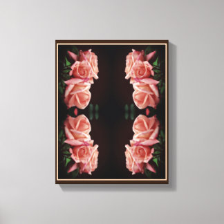 Peach Rose Trio Abstraktes Blumenkohl Vintag Leinwanddruck
