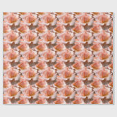 Peach Rose Umschlag Papier Romantische Rose Papier Geschenkpapier (Flach)