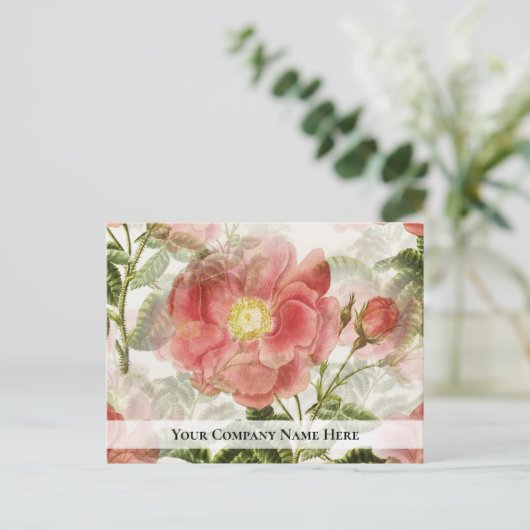 Peach Rose Unternehmensbefragung Feedback Postcard Postkarte (Stehend Vorderseite)