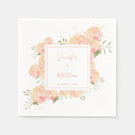 Peach-Rose | Wasserfarbene Hochzeit Napkins Serviette