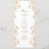 Peach Rose Wedding Menus Menükarte (Vorderseite)