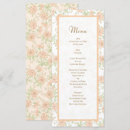 Peach Rose Wedding Menus Menükarte