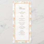 Peach Rose Wedding Menus Menükarte (Vorderseite)