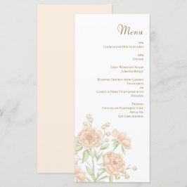 Peach Rose Wedding Menus Menükarte
