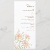 Peach Rose Wedding Menus Menükarte (Vorderseite)