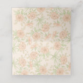 Peach Rose Wedding Platzkarte (Innenseite Aufgefaltet)