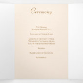 Peach Rose Wedding Programs Dreifach-gefaltete Programmkarte (Innenseite Mitte)