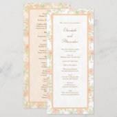 Peach Rose Wedding Programs Menükarte (Vorne/Hinten)