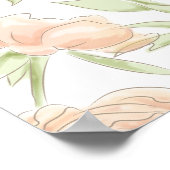 Peach Rose Wedding Seating Chart Poster (Ecke)