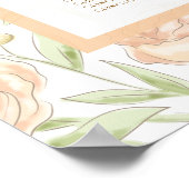 Peach Rose Wedding Seating Chart Poster (Ecke)