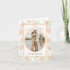 Peach Rose Wedding Thank You Cards Photo Einladung