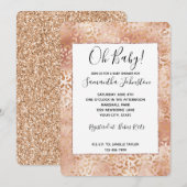 Peach-Rose Weißleopard Einladung (Vorne/Hinten)