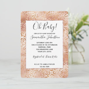 Peach-Rose Weißleopard Einladung