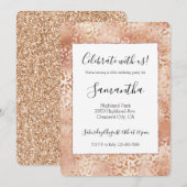 Peach-Rose Weißleopard Einladung (Vorne/Hinten)