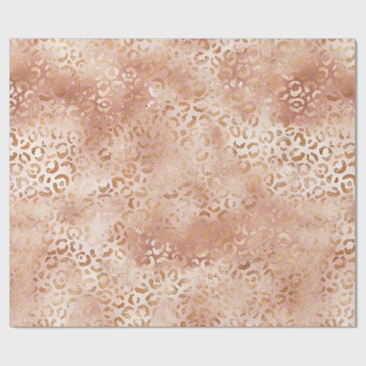 Peach-Rose Weißleopard Geschenkpapier (Flach)