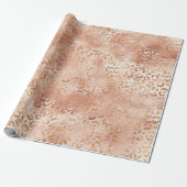 Peach-Rose Weißleopard Geschenkpapier (Ungerollt)