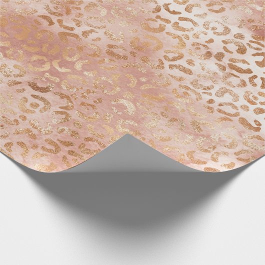 Peach-Rose Weißleopard Geschenkpapier (Ecke)