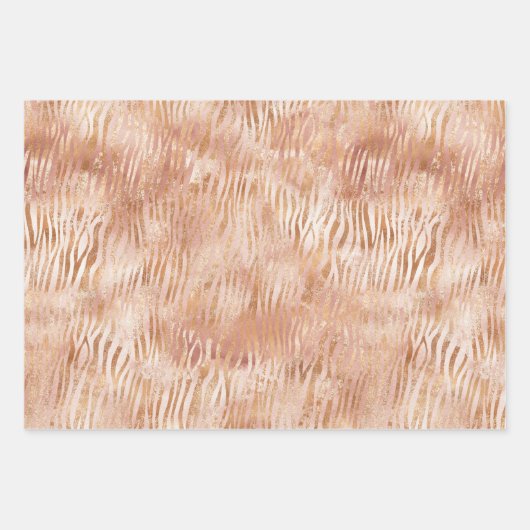 Peach-Rose Weißleopard Geschenkpapier Set (Vorderseite 3)