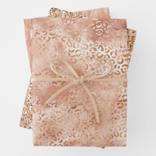 Peach-Rose Weißleopard Geschenkpapier Set (Beispiel)