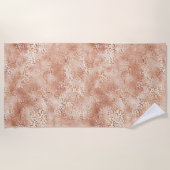 Peach-Rose Weißleopard Strandtuch (Vorderseite)