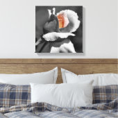 Peach Rosebud Black And White Partial Color Leinwanddruck (Insitu (Schlafzimmer))