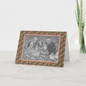 Peach Rosebud Floral Personalized Photo  Karte (Vorderseite)