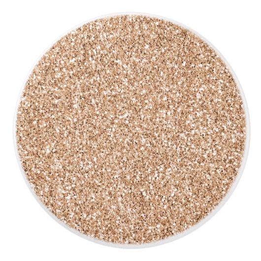 Peach Rosen Blush Gold Glitzer Keramikknauf (Vorderseite)