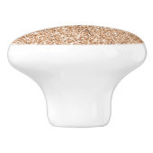 Peach Rosen Blush Gold Glitzer Keramikknauf (Seitenansicht)