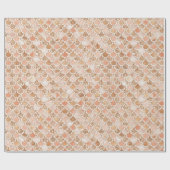 Peach Rosen Blush Gold Glitzer Mermaid Geschenkpapier (Flach)