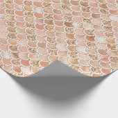 Peach Rosen Blush Gold Glitzer Mermaid Geschenkpapier (Ecke)