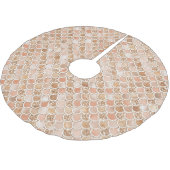 Peach Rosen Blush Gold Glitzer Mermaid Polyester Weihnachtsbaumdecke (Schrägansicht)