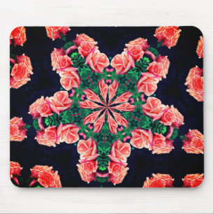 Peach Rosenknospe Abstrakte Blume Kunst Mousepad