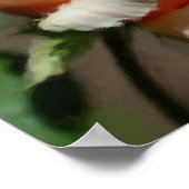 Peach Rosenknospe Blumen Art Poster (Ecke)