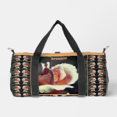 Peach Rosenknospe Blumen Mirror Personalisiert Duffle Bag (Vorderseite)