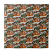 Peach Rosenknospe Floral Art Tile Fliese (Vorderseite)
